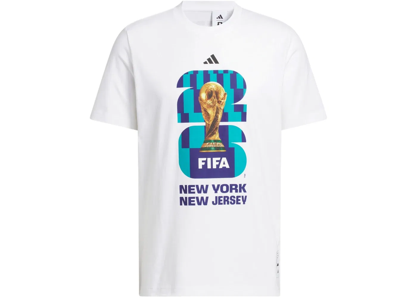 Мужская футболка с принтом Adidas FIFA World Cup 26 Host City New York New Jersey Graphic T-Shirt, White