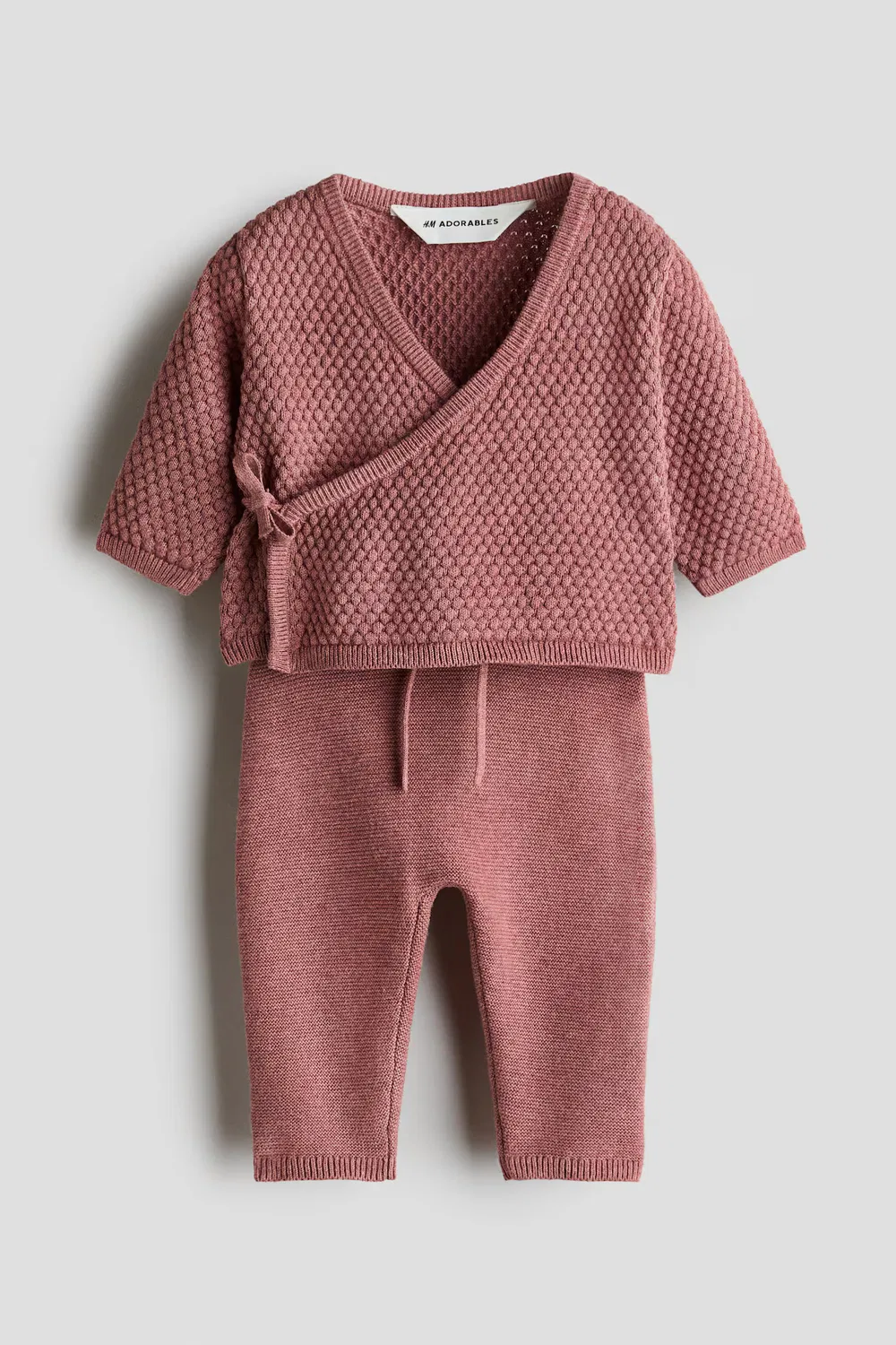 Комплект из 2 предметов, изготовленный из фактурного хлопкового трикотажа H&M, Dunkles Mattrosa