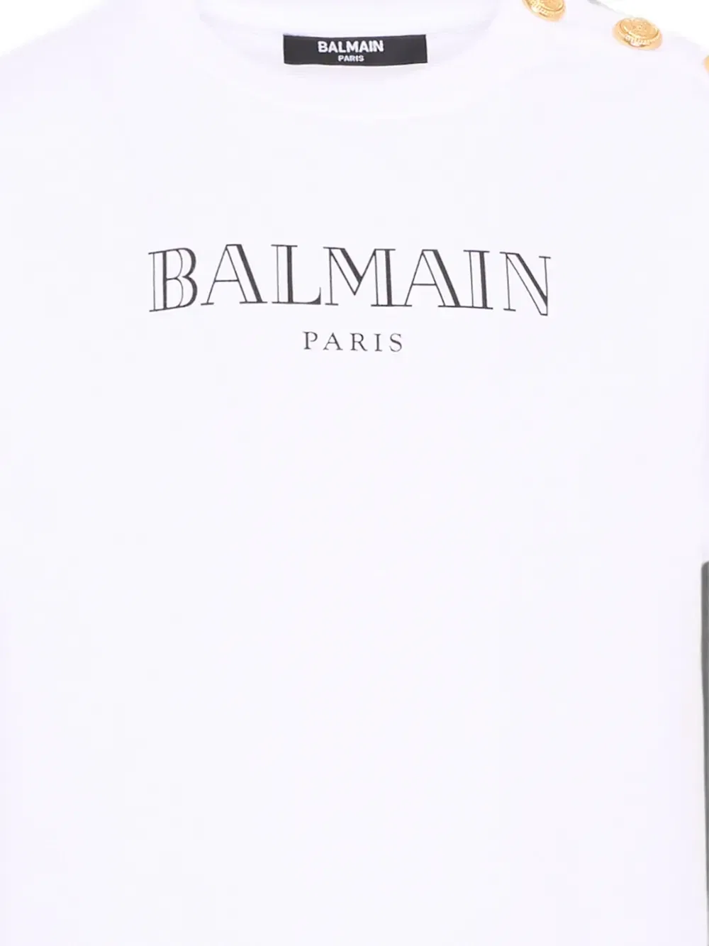 Футболка с логотипом и пуговицами Balmain Kids, белый — фото 3