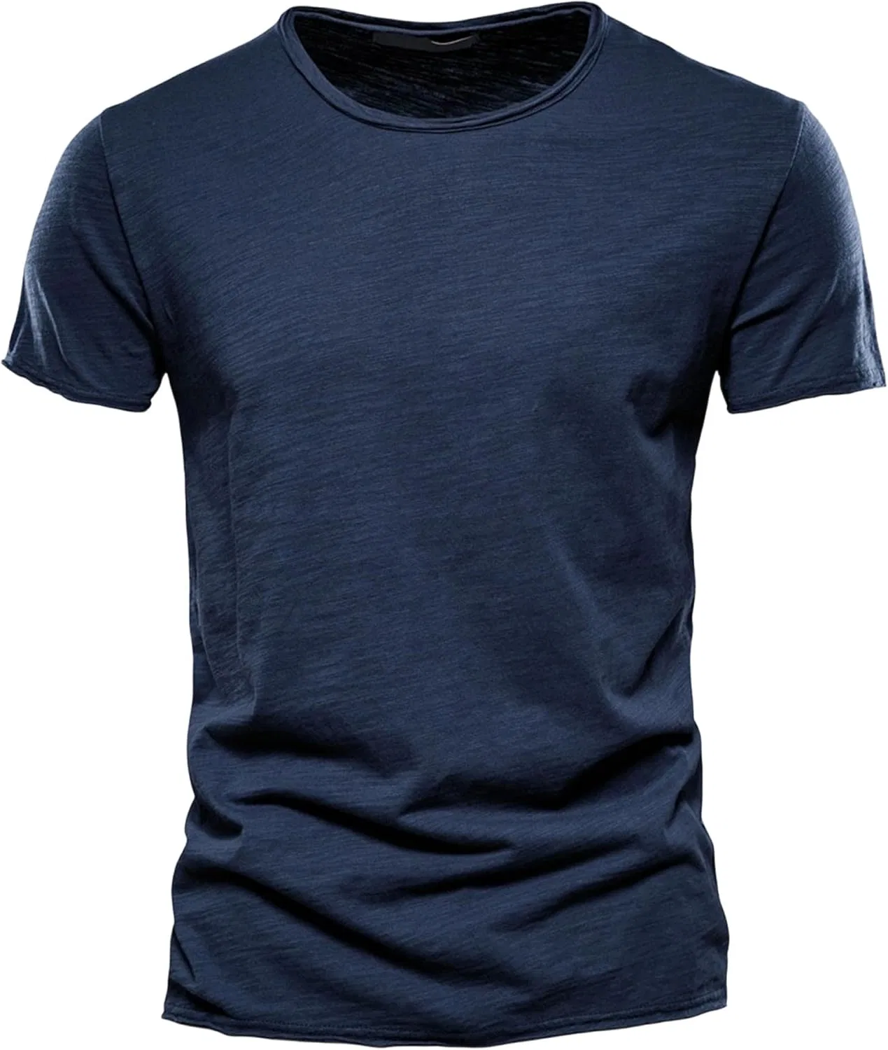 Мужская футболка с V-образным вырезом из смесового хлопка, Navy Blue