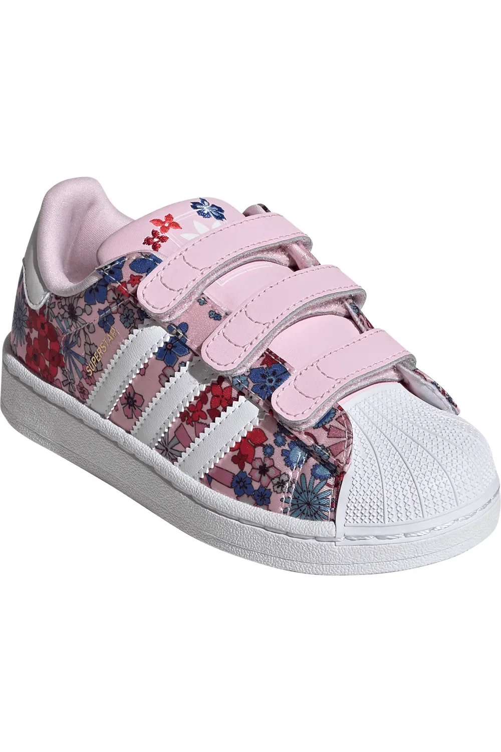 Кроссовки детские с зубчатыми полосками Superstar II adidas, Clear Pink/White/Light Pink — фото 2