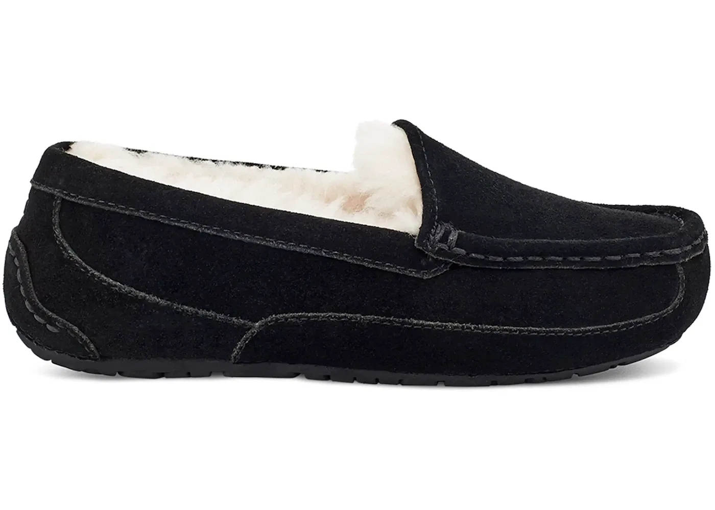 Детские тапочки с мехом UGG Ascot Slipper UGG, Black Suede
