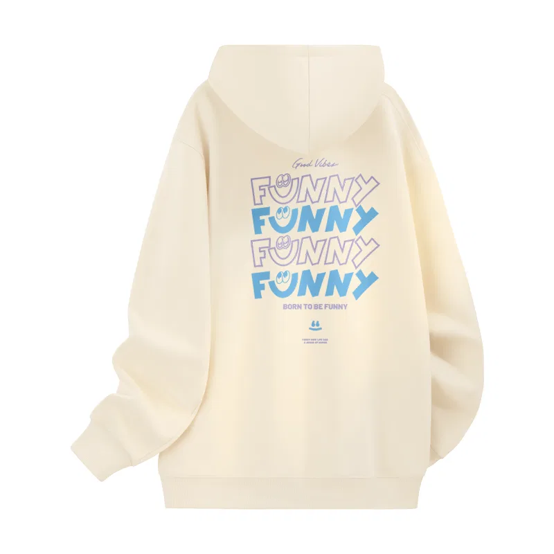 Детский свитшот унисекс с принтом Ma Happy Typography MINISO, Light Beige
