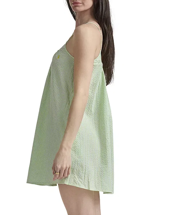 Женское платье для сна на бретелях Seersucker slip dress Polo Ralph Lauren, Pistachio — фото 4