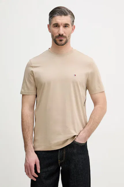 Футболка базовая хлопковая T-shirt Tommy Hilfiger, бежевый
