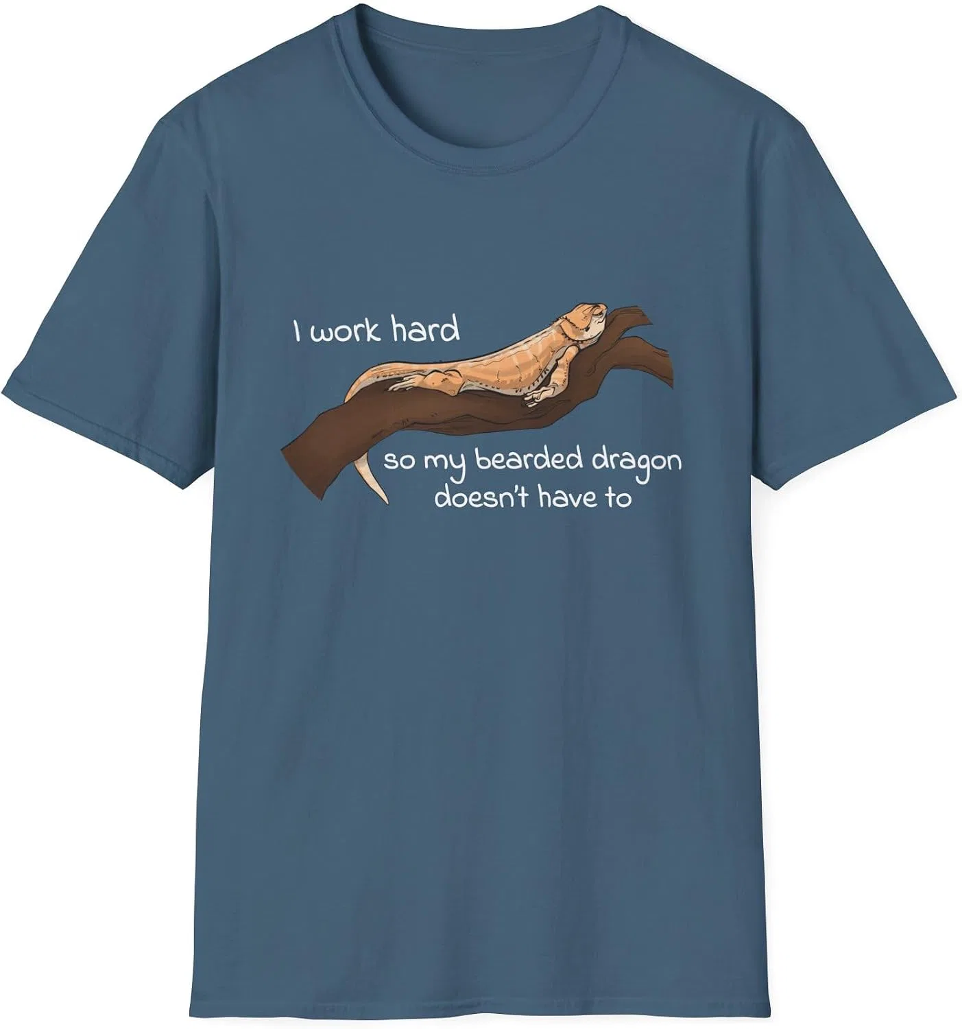 Футболка с принтом Funny Bearded Dragon Shirt, индиго/синий