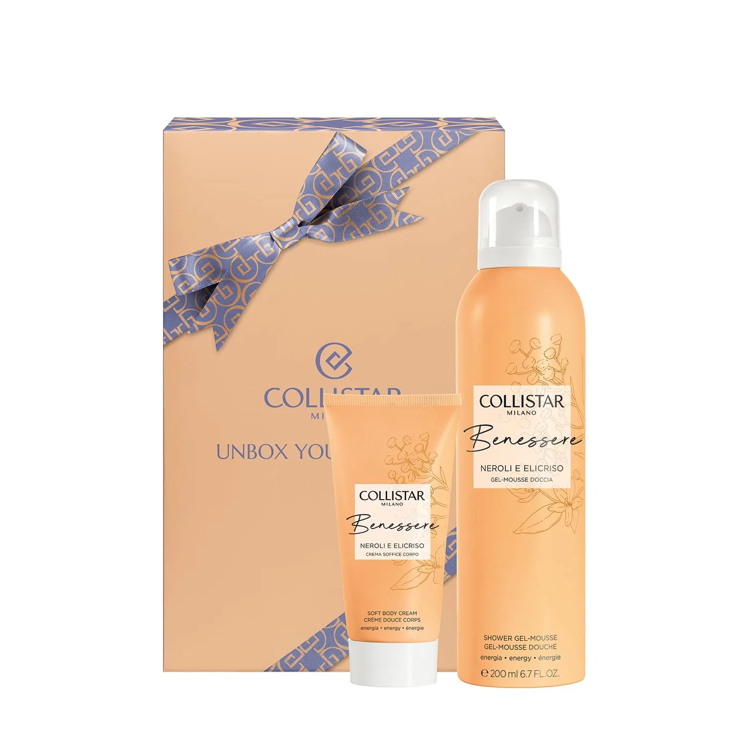 Набор для тела Benessere Neroli & Helichrysum, Collistar, 200 мл + 50 мл