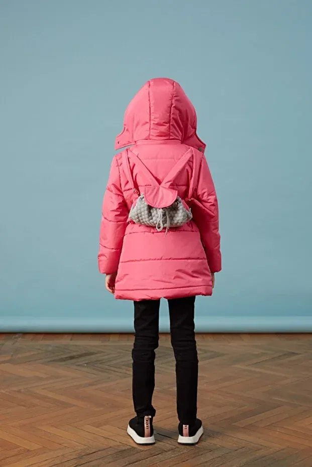 Детское пальто для девочек с капюшоном Men Anorak, Pink — фото 3