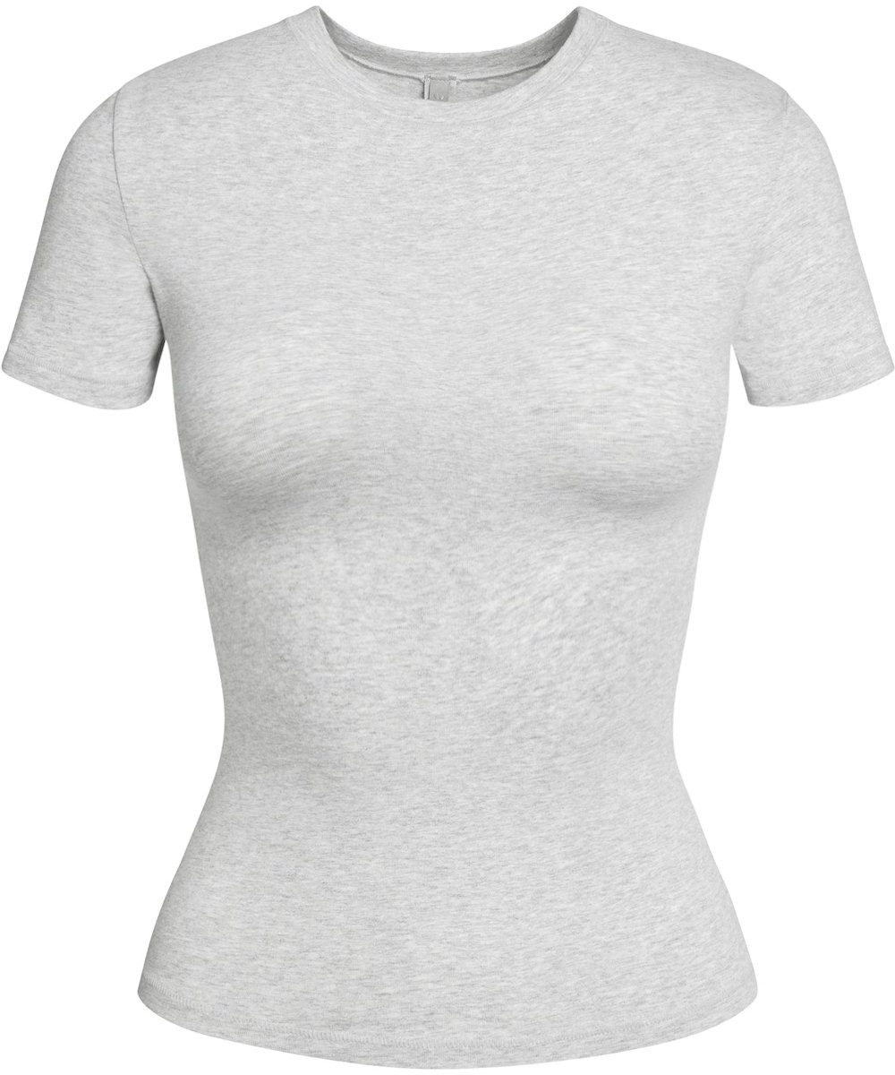

Футболка Skims Cotton Jersey, светло-серый