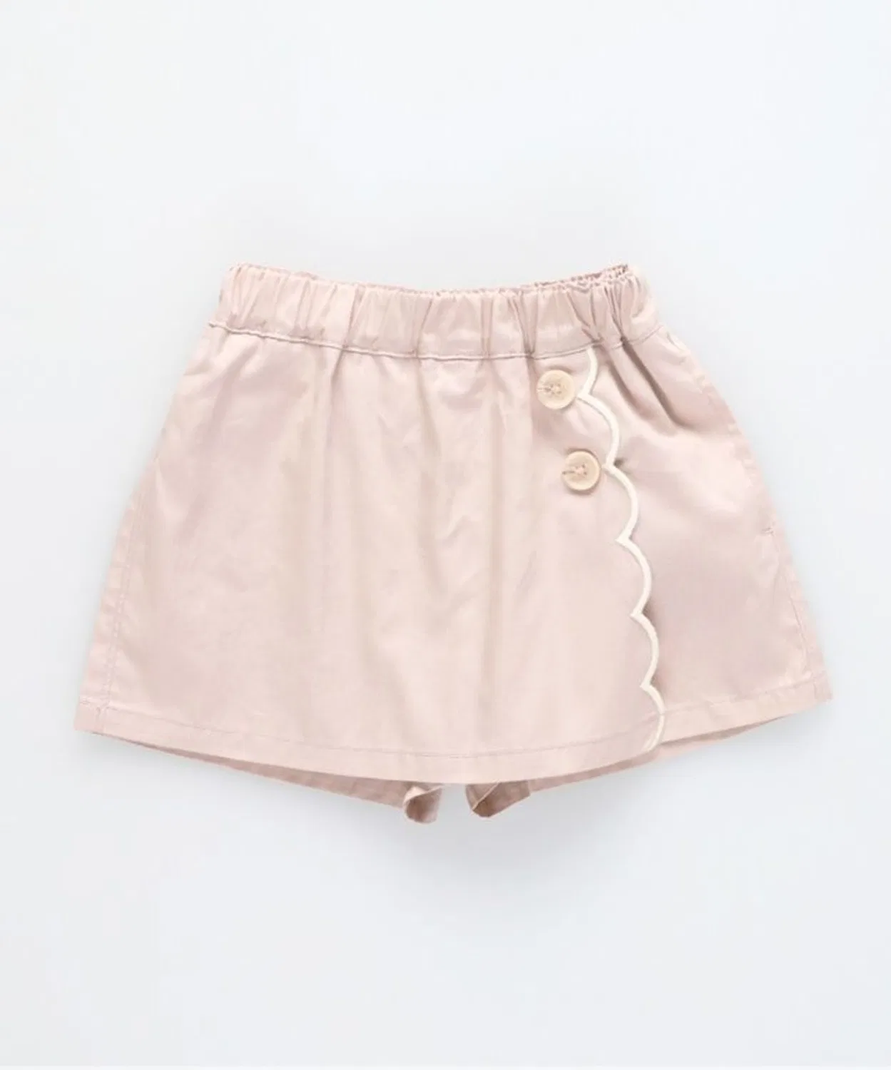 Детские брюки-юбка со складками и сердечком, модель Scallop, branshes, Pink — фото 2