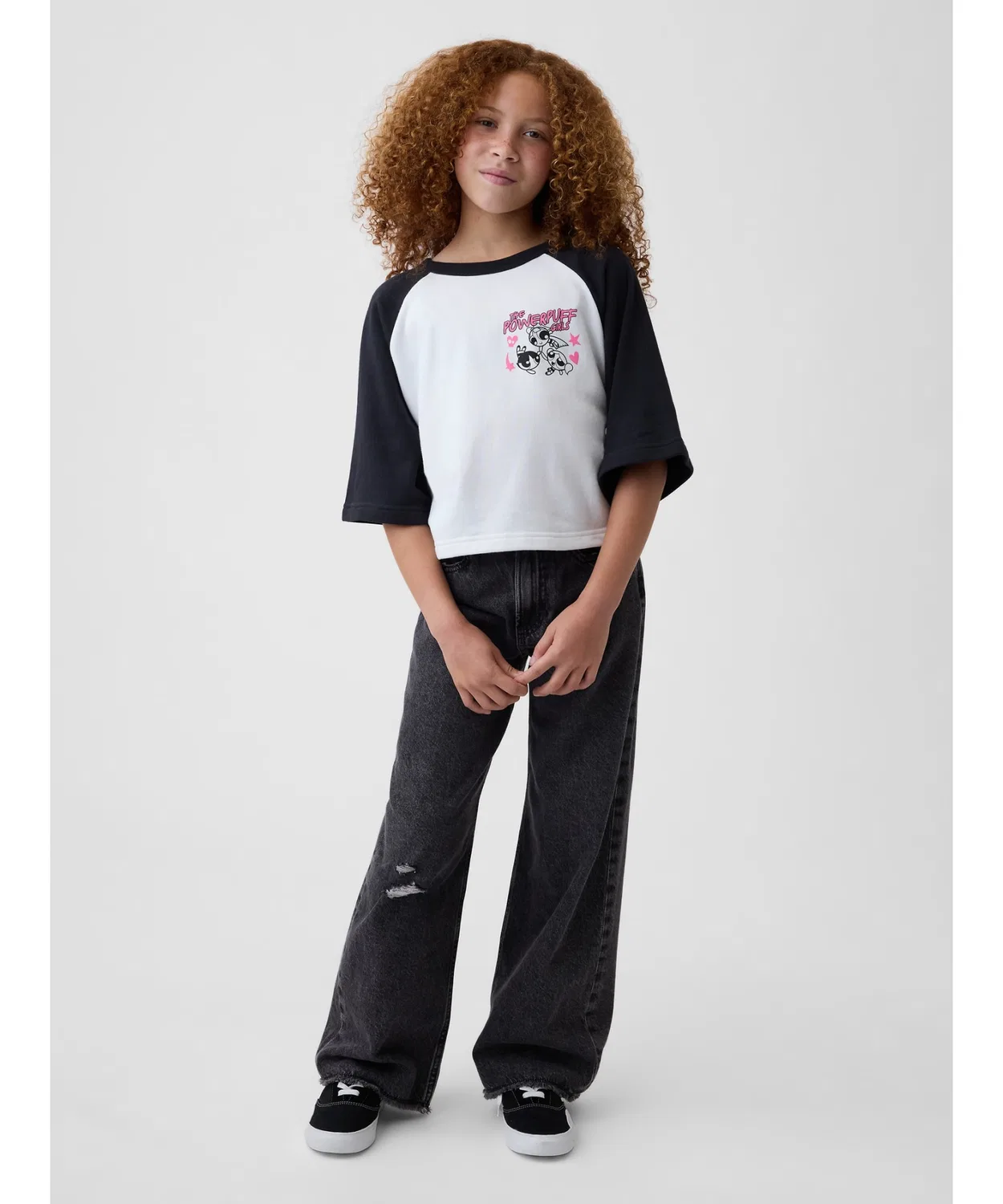 Детский свитшот с принтом Powerpuff Girls, хлопковый GAP, Blue — фото 4