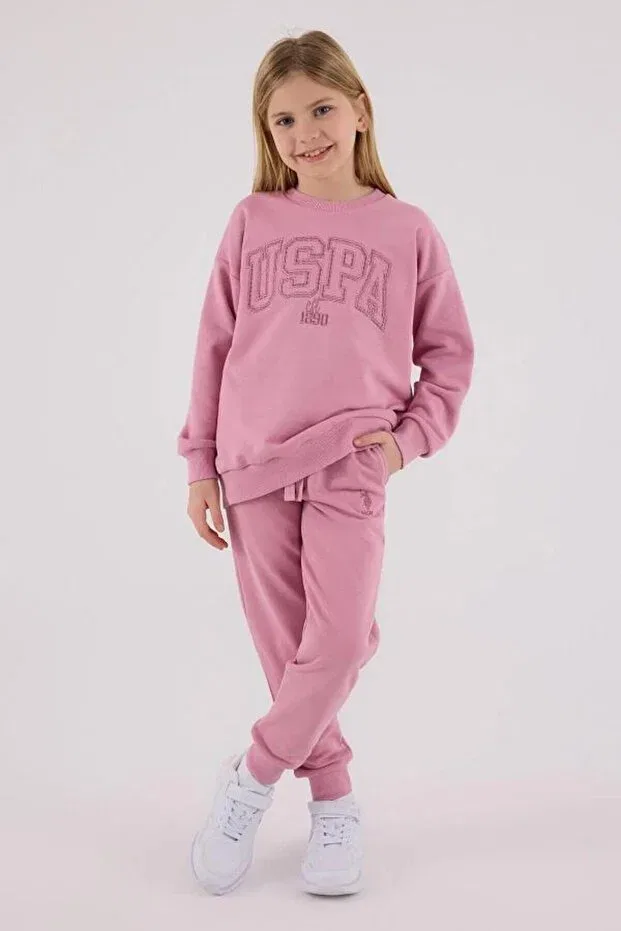 Детский комплект для девочек с принтом U.S. Polo Assn. Kids, Dried Rose
