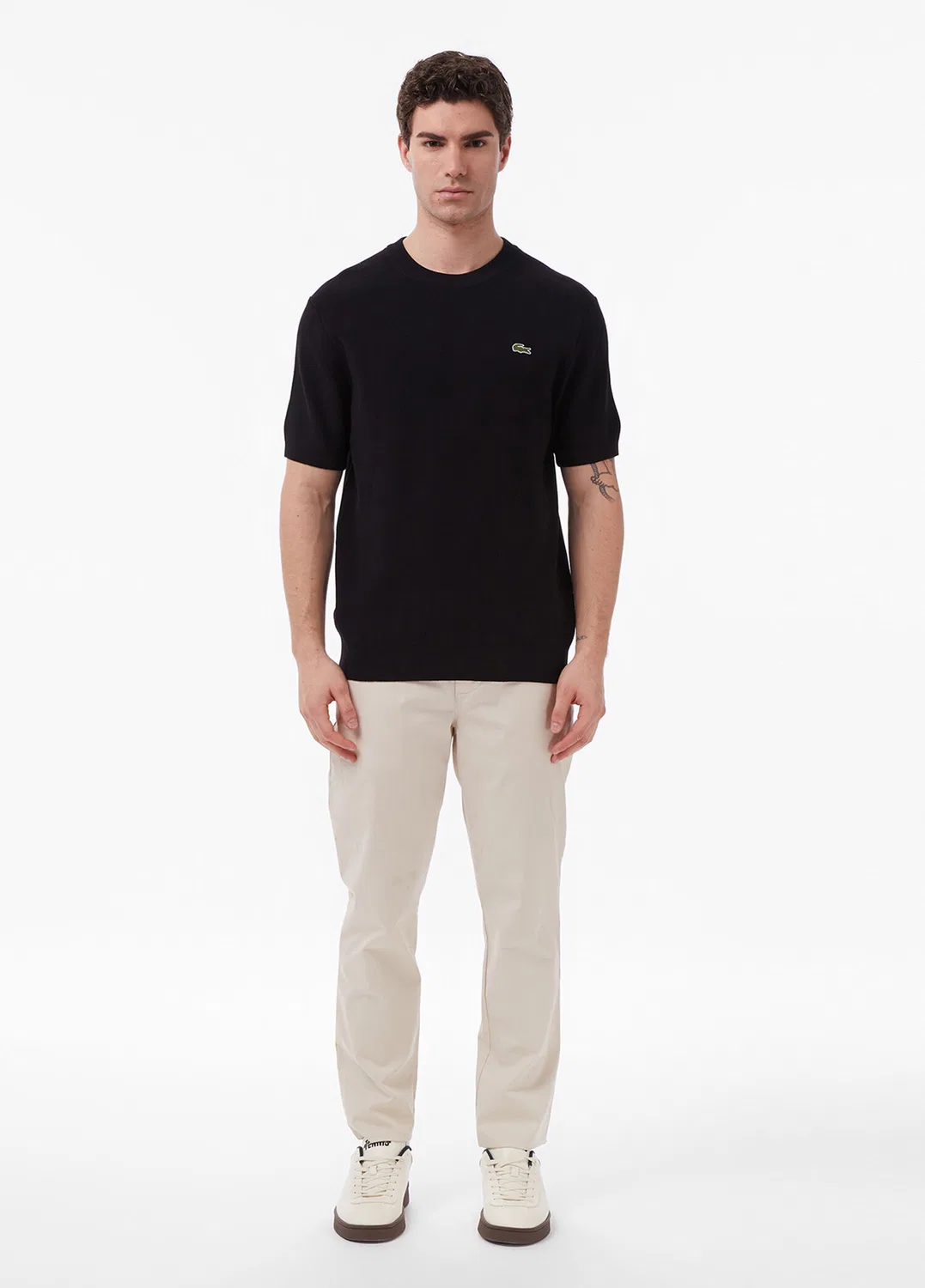 Трикотажный джемпер Lacoste Classic Fit, черный — фото 4