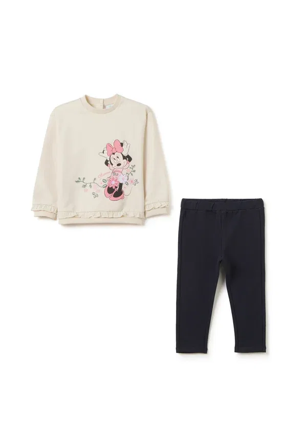 Комплект спортивный с цветочным принтом Jogging set Ovs, light beige, светло-бежевый