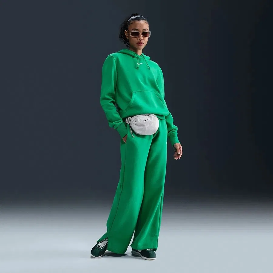 Женский свитшот с капюшоном из флиса Phoenix Fleece Nike, Зеленый — фото 3