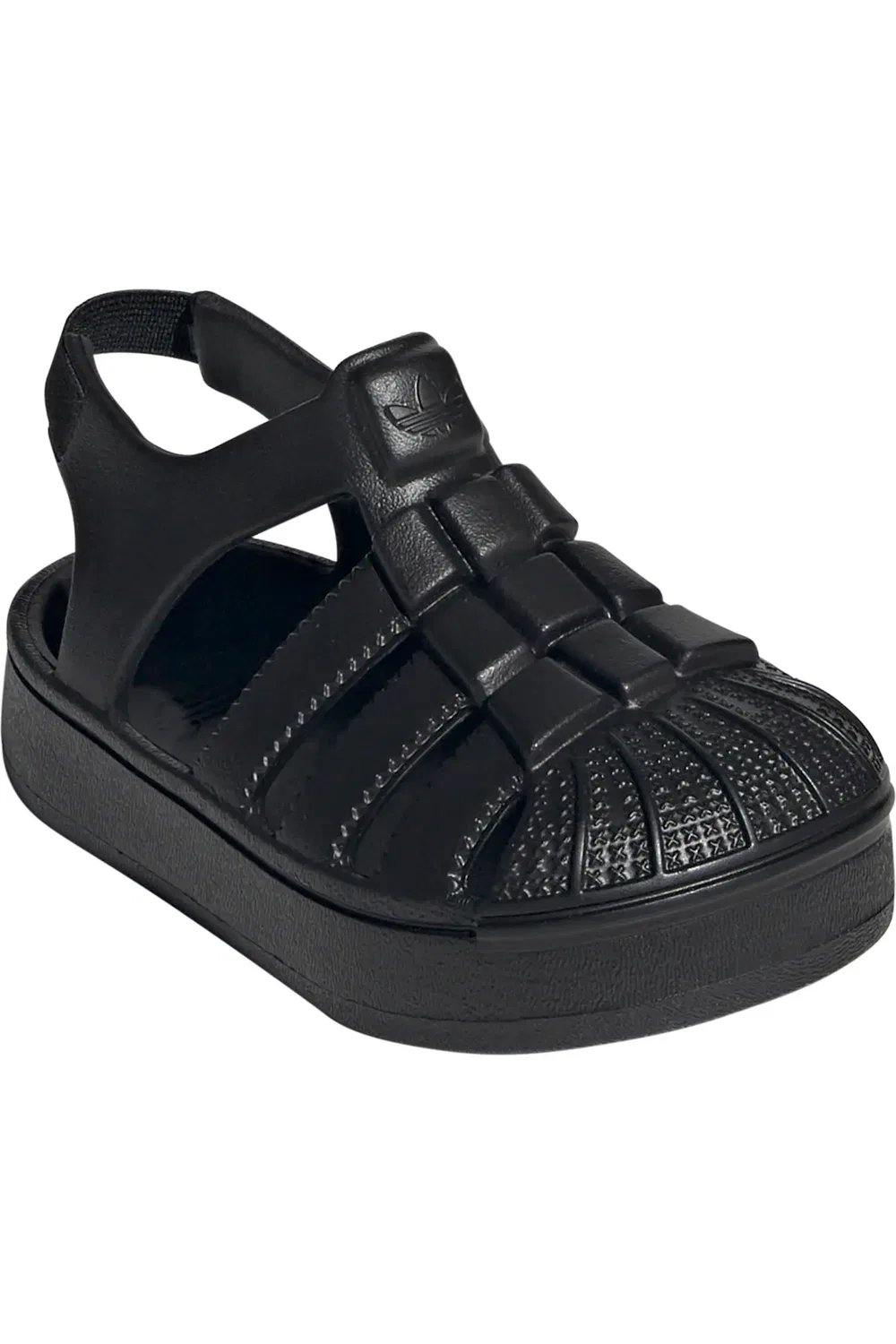 Сандалии детские слингбэк с носком-ракушкой Superstar adidas, черный/ черный/ черный