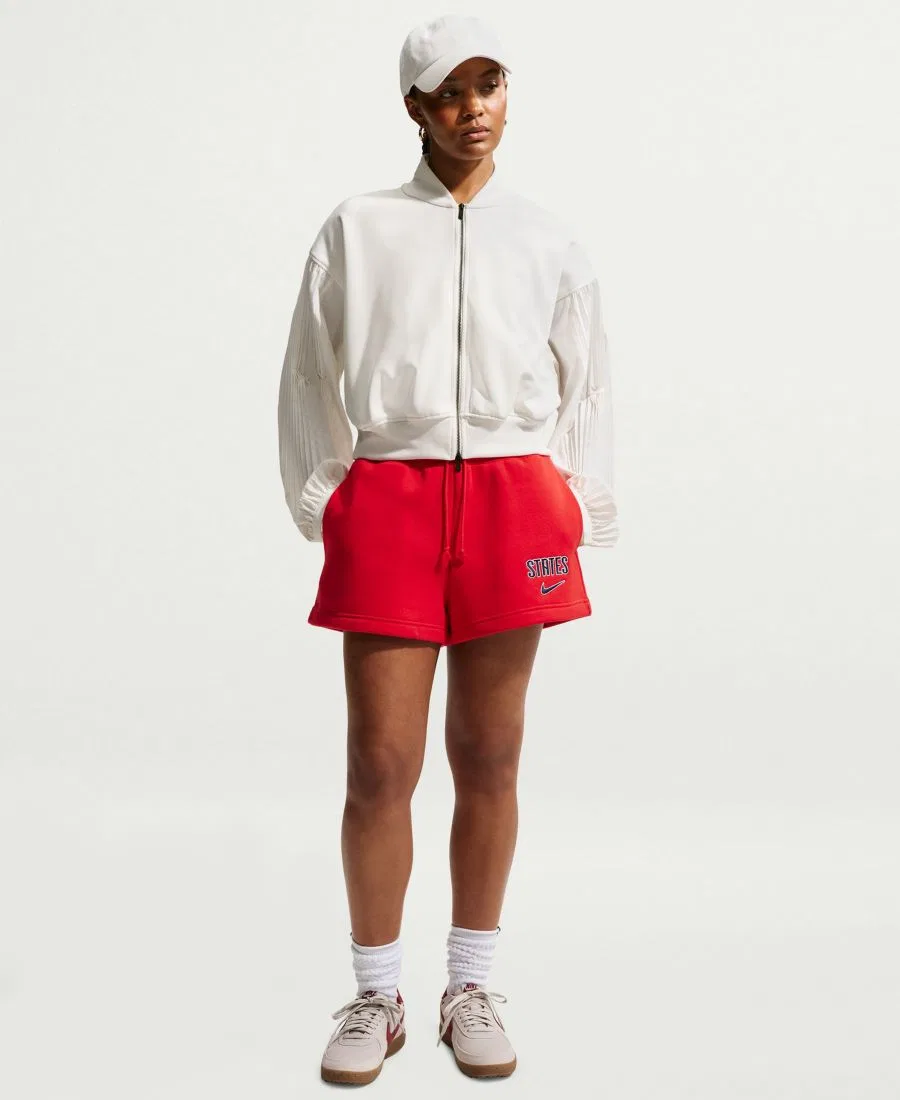 Шорты Nike USMNT Soccer Phoenix High-Waisted, University Red