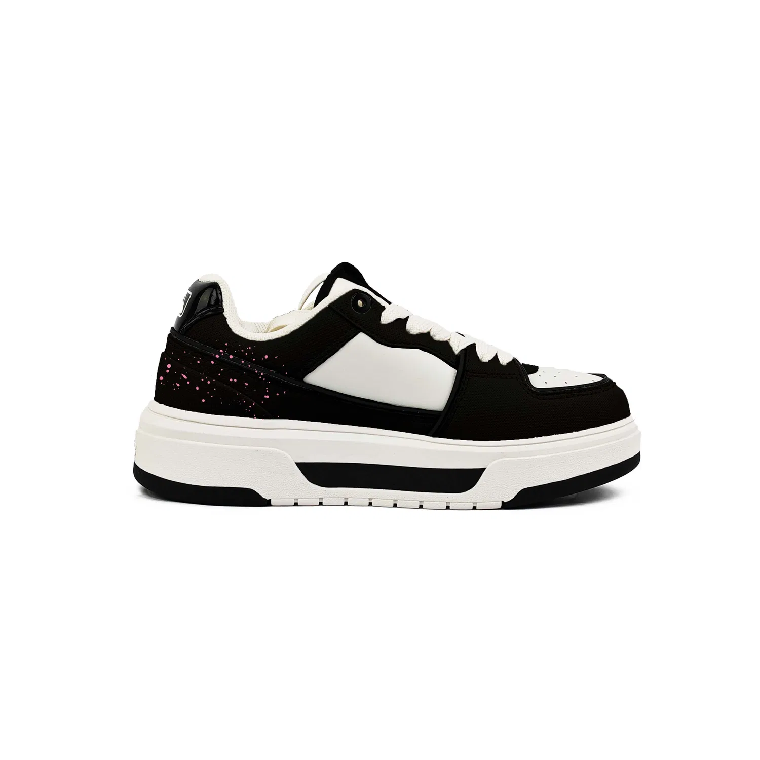 Детские кроссовки-скейтборды с принтом Chunky Liner MLB, Black White Pink — фото 3