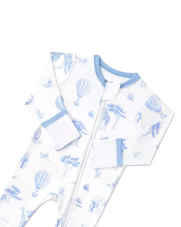 Детский комбинезон на молнии с принтом Unisex zippered footie - baby Kyte Baby, Toile Safari — фото 2