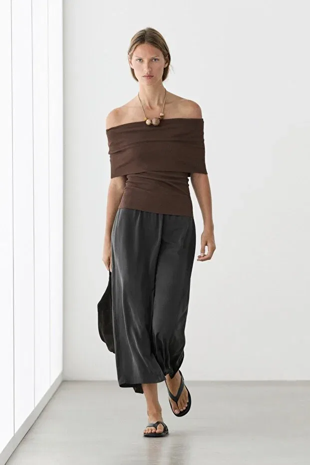 Женская блуза без рукавов Massimo Dutti, Brown