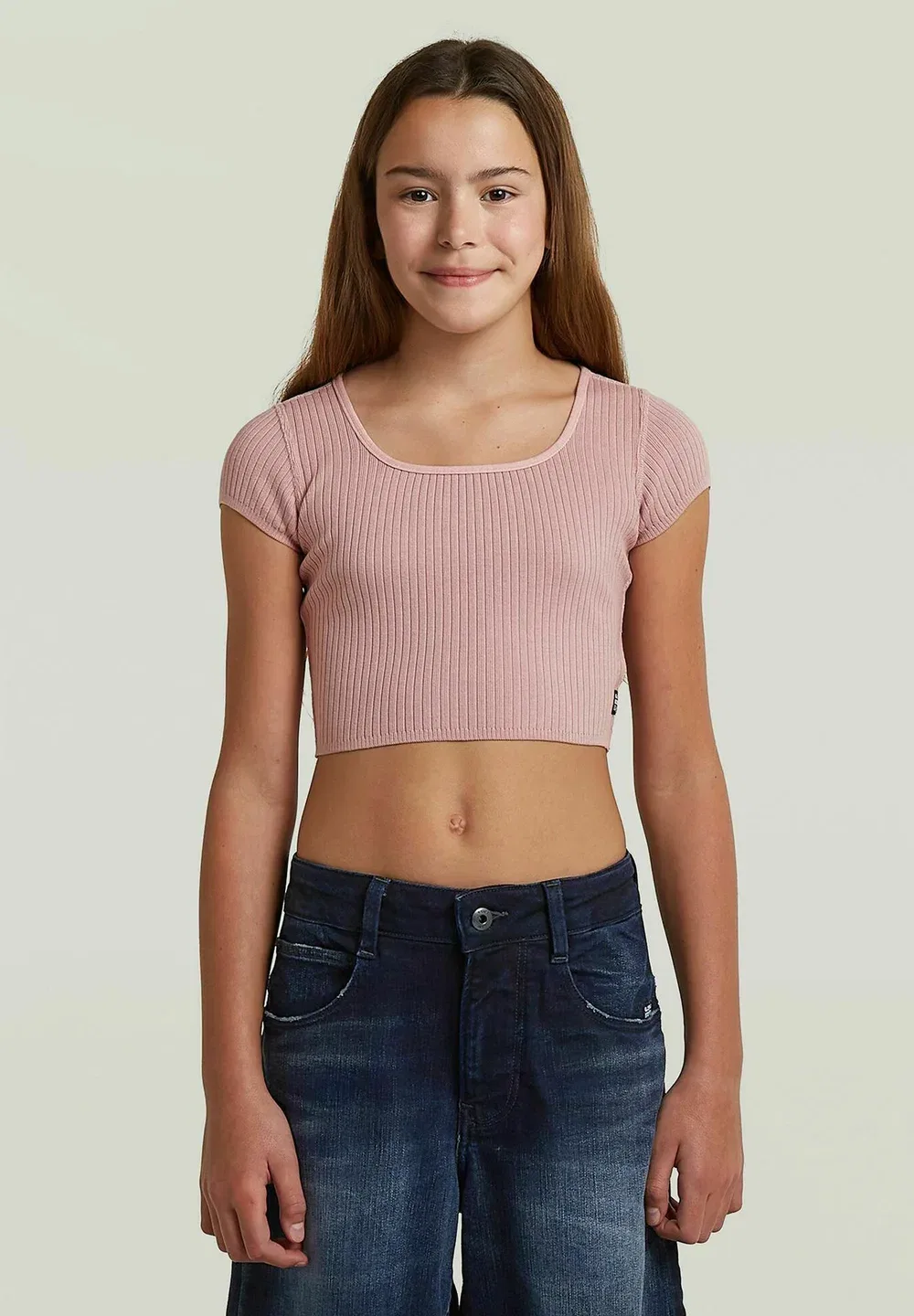 Футболка для девочек в южном стиле - базовая футболка G-Star, Burnished Lilac — фото 2