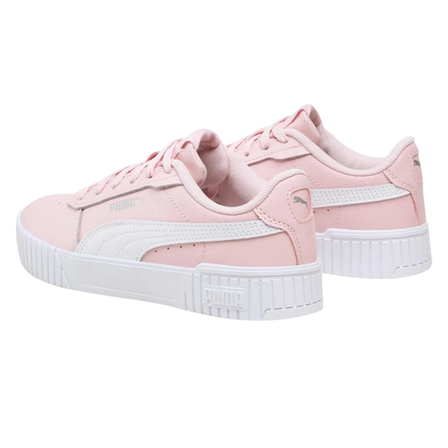 Детские кроссовки из эко-кожи Puma, Rosa / Silber / Blasses Korallenorange — фото 2