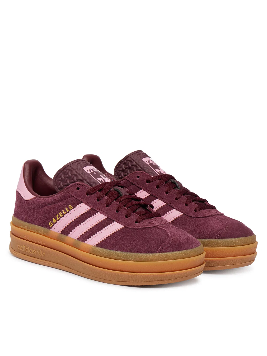 Кроссовки для девочки Gazelle Bold Adidas, темно-красный — фото 4