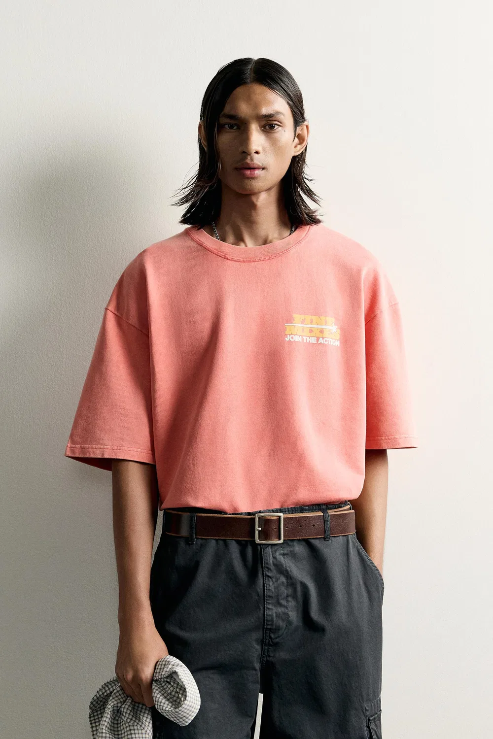 Свитшот с принтом и надписью, прошедший предварительную обработку. ZARA, Faded pink — фото 2