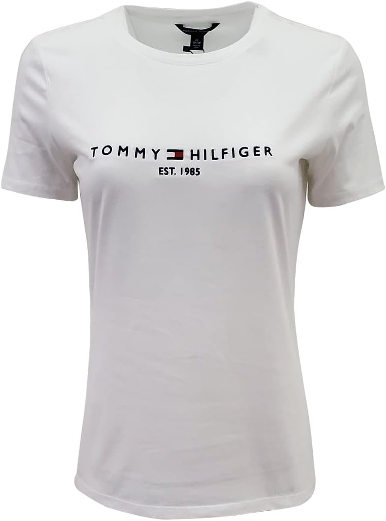

Tommy Hilfiger Женская базовая базовая хлопковая легкая мягкая, White (Est.1985), Белый, Tommy Hilfiger Женская базовая базовая хлопковая легкая мягкая, White (Est.1985)