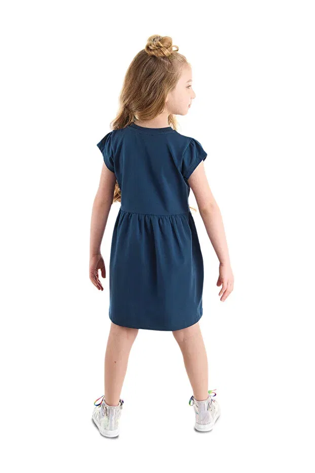 Детское платье для девочек хлопковое Denokids, Navy Blue — фото 2