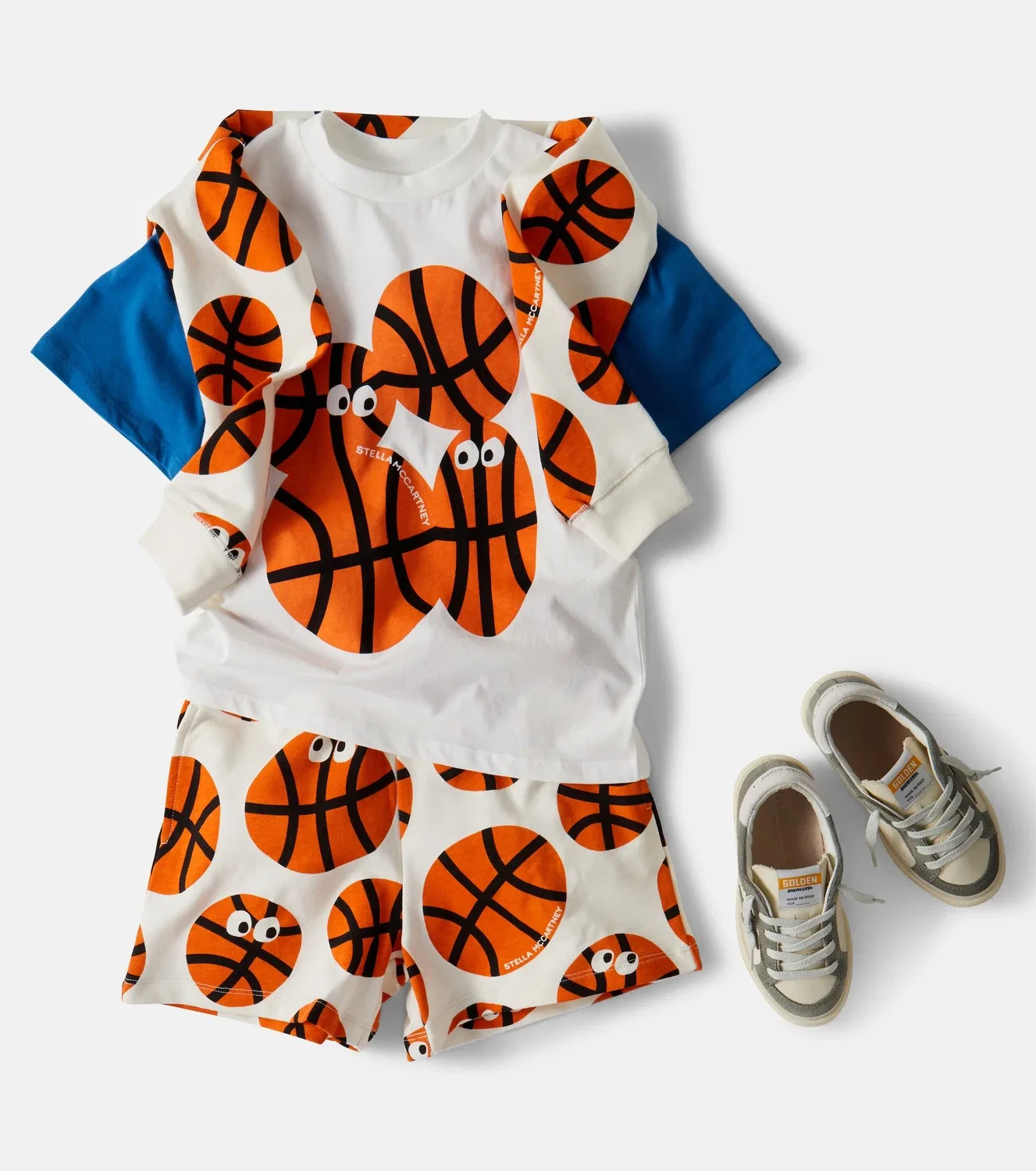 Комплект из свитшота и шорт с принтом Stella Mccartney Kids, белый — фото 2