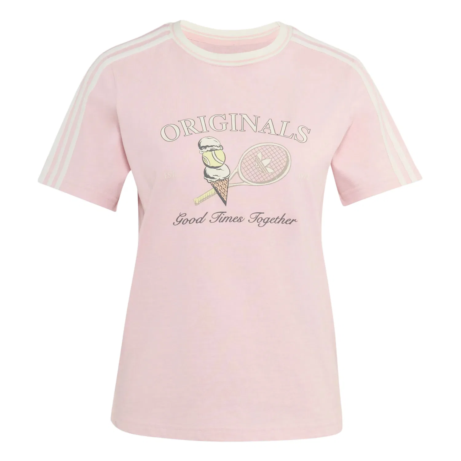 Женская футболка с круглым вырезом Adidas Originals, Light Pink