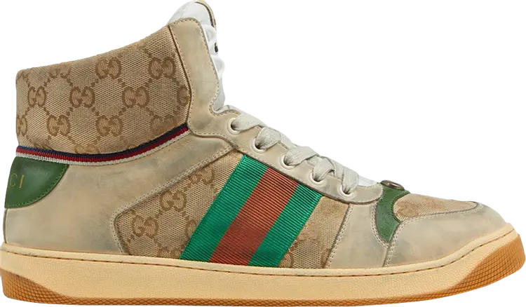 

Кроссовки Gucci Screener GG High Off-White, тан