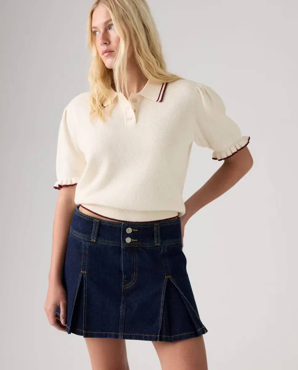 Женская короткая юбка с инвертированными складками Inverted Pleat Levi's, Azul — фото 3