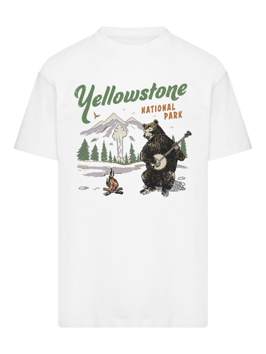 

Рубашка F4NT4STIC US National Parks Yellowstone Bear Playing Banjo, белый