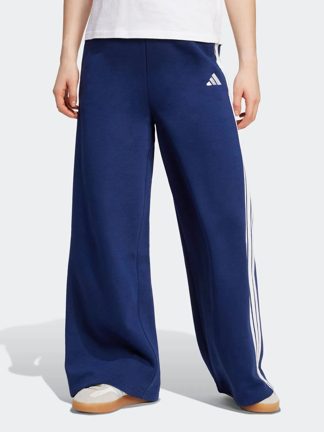 Штаны флисовые с широкими штанинами, Adidas, синие