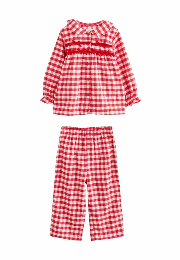 Пижамный комплект хлопковый Regular fit button through set Next Red/White Gingham Check, белый