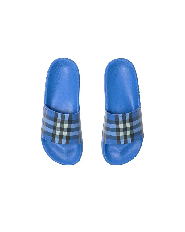 Детские сандалии для девочек с принтом Burberry, Hyacinth Blue — фото 4