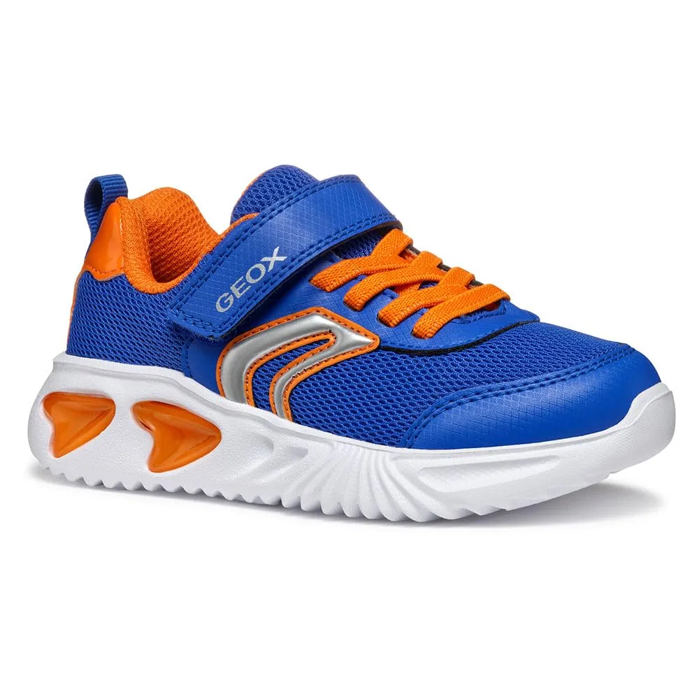 Детские кроссовки для мальчиков с липучкой Geox J Assister Boy C, Royal Orange