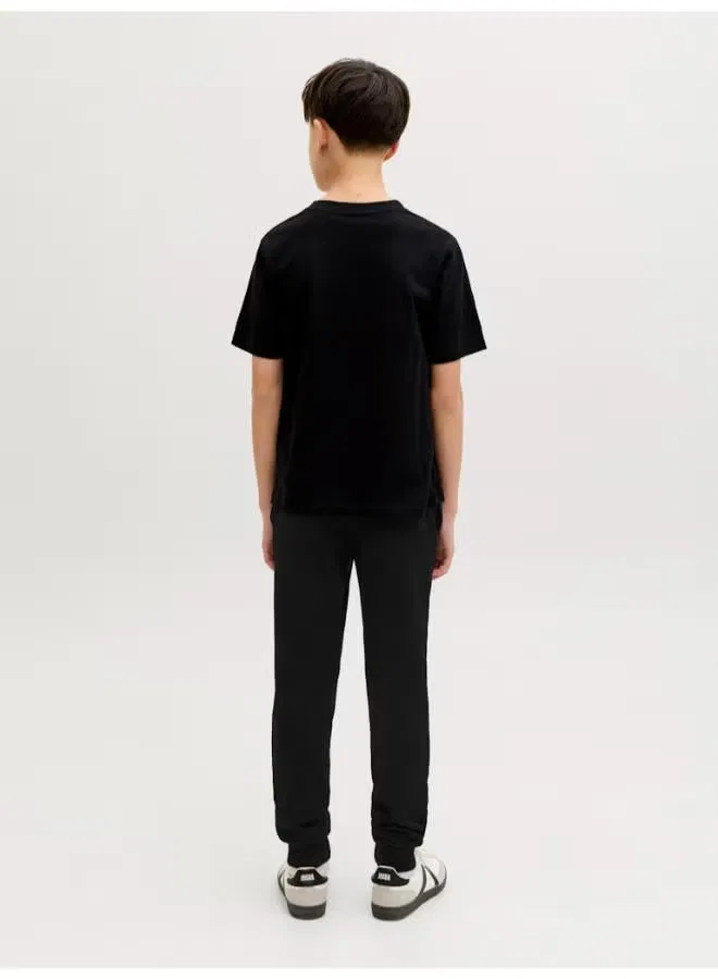 Штаны спортивные с принтом Jack & Jones Junior, черный — фото 2