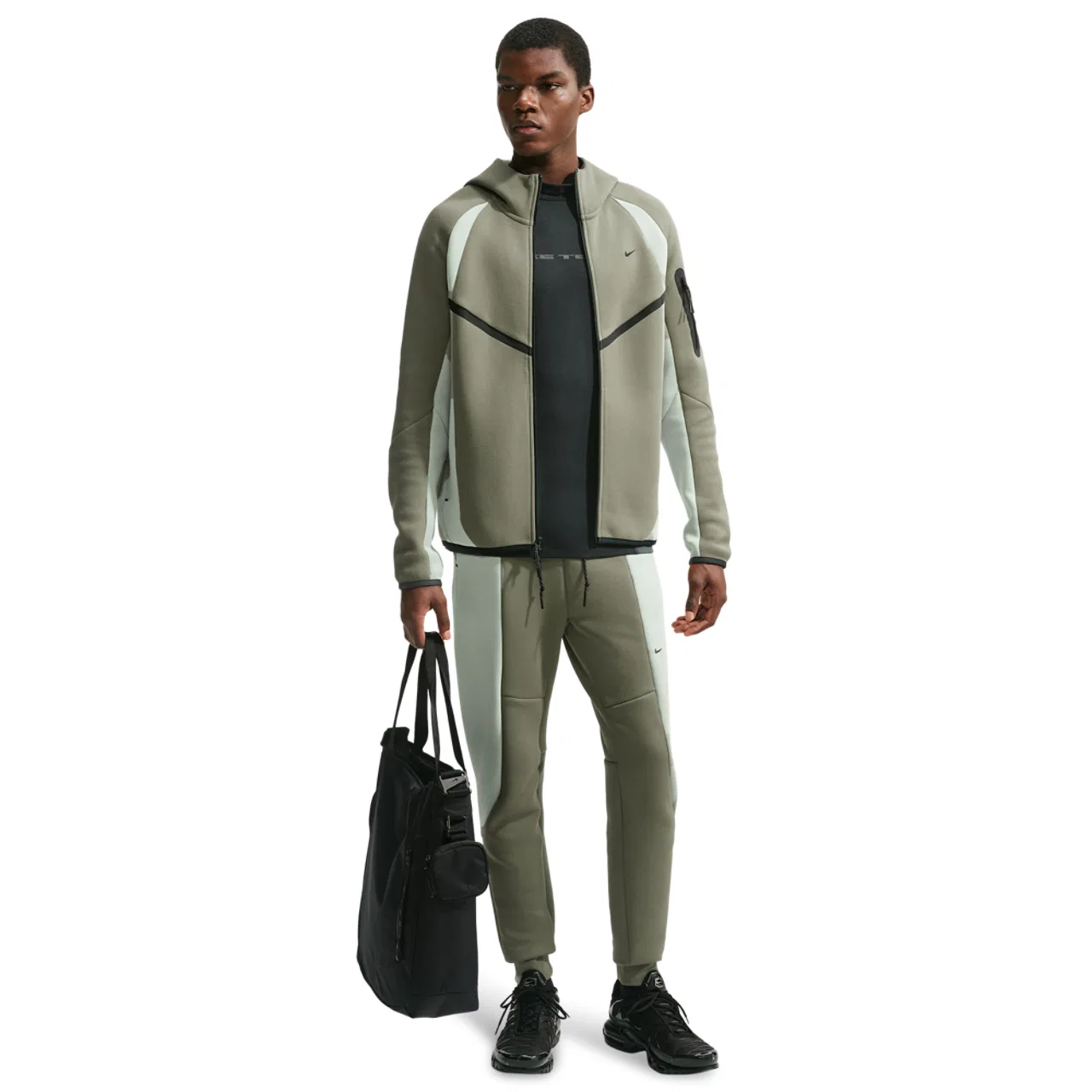 Мужская куртка с полной застежкой-молнией Nike Tech Fleece Pro Wear, Silver Sage/Jade Horizon/Black — фото 4