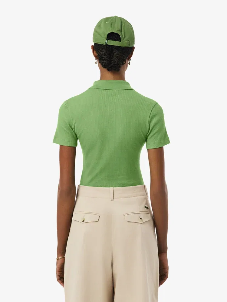 Футболка поло LACOSTE Apple Green, Slim Fit, Яблочно-зеленый — фото 3
