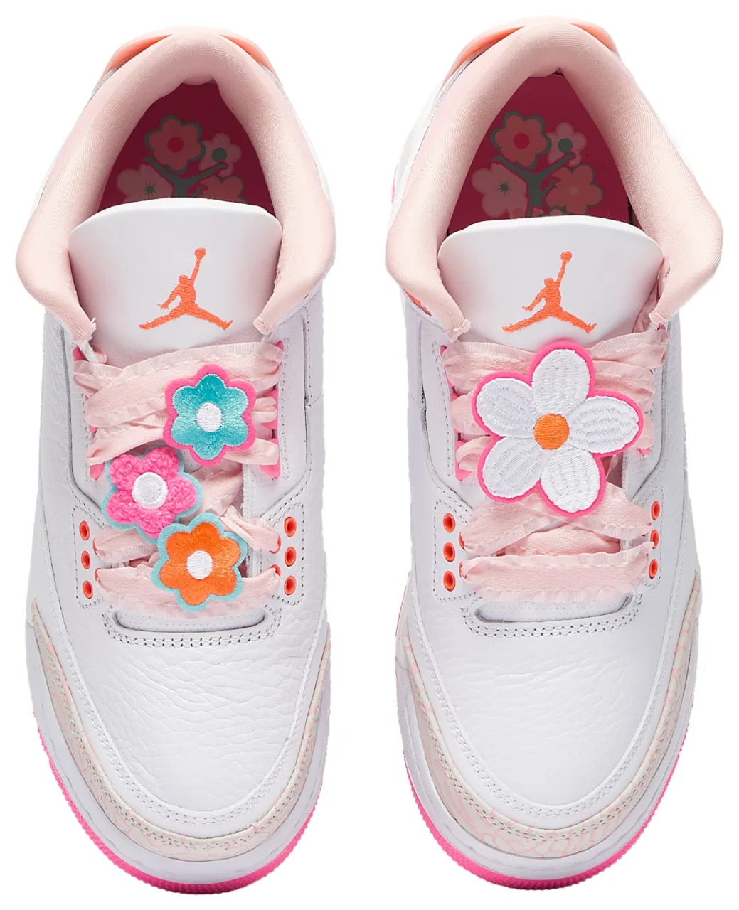 Детские баскетбольные кроссовки Retro 3 Jordan, цвет Pink/Orange/Blue — фото 4