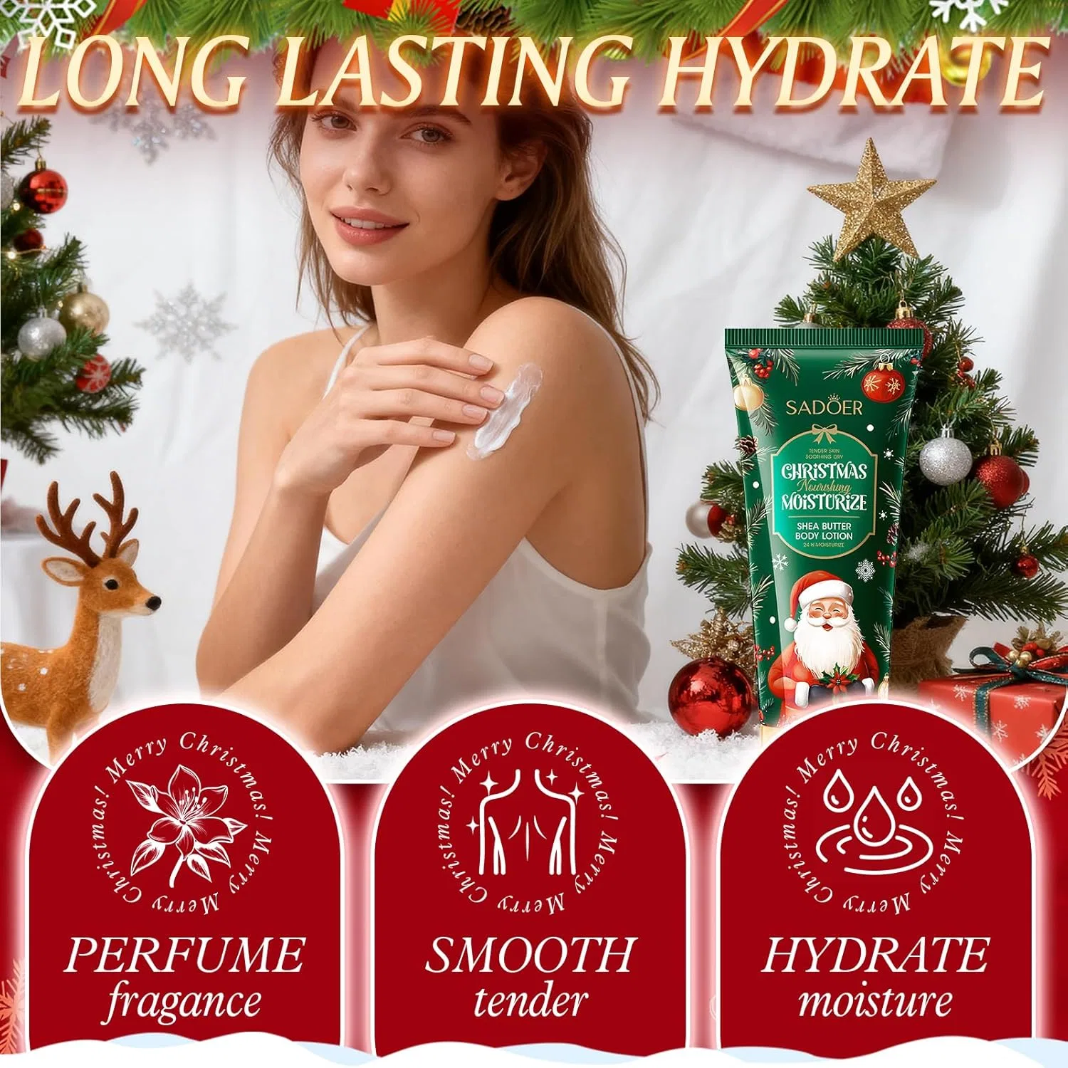 Набор для ванны, подарок на Рождество, Body Lotion 100 мл, Hand Cream 100 г, Bath Bomb, Candle, exatta — фото 4