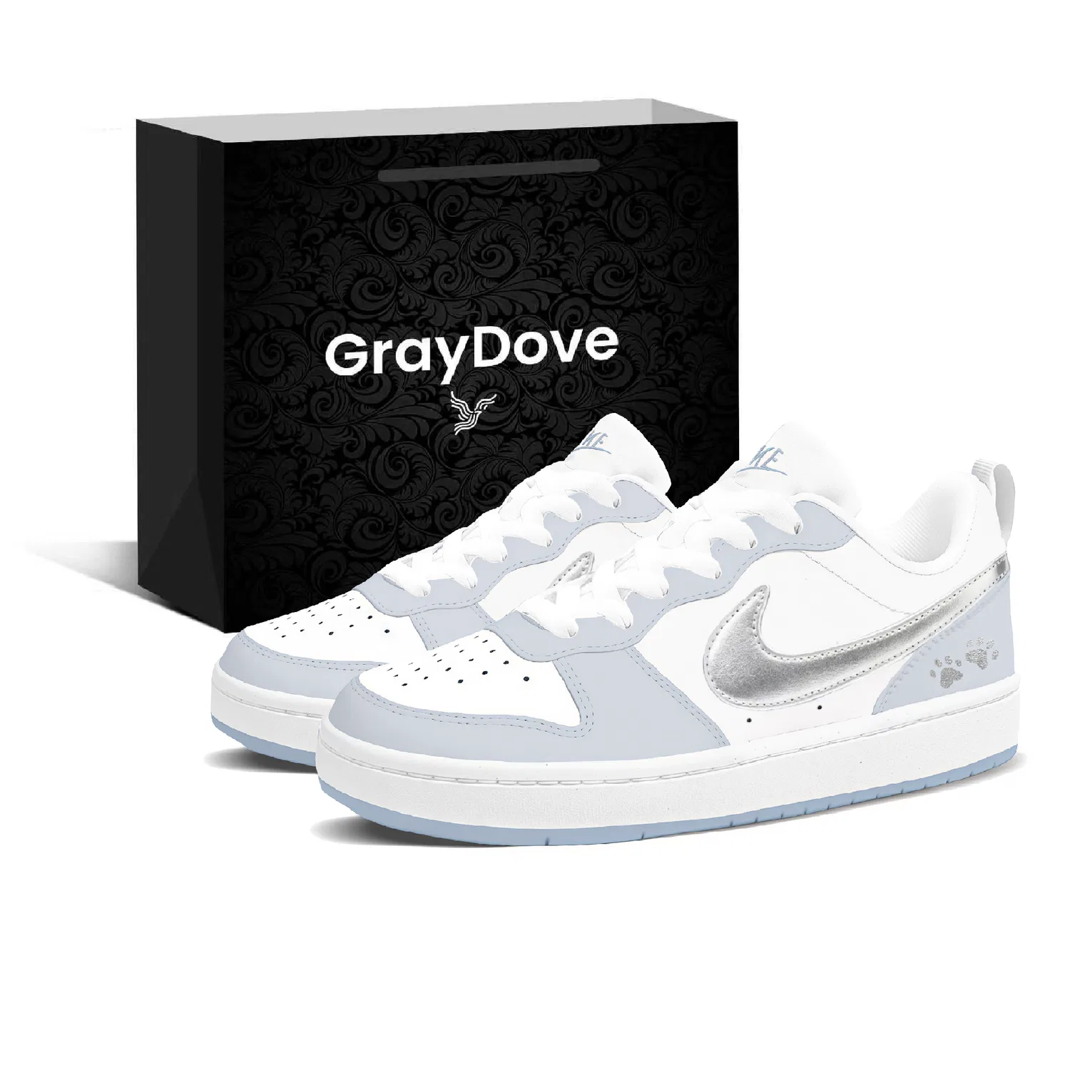 Детские кеды для скейтбординга Nike Court Borough Silver Gray