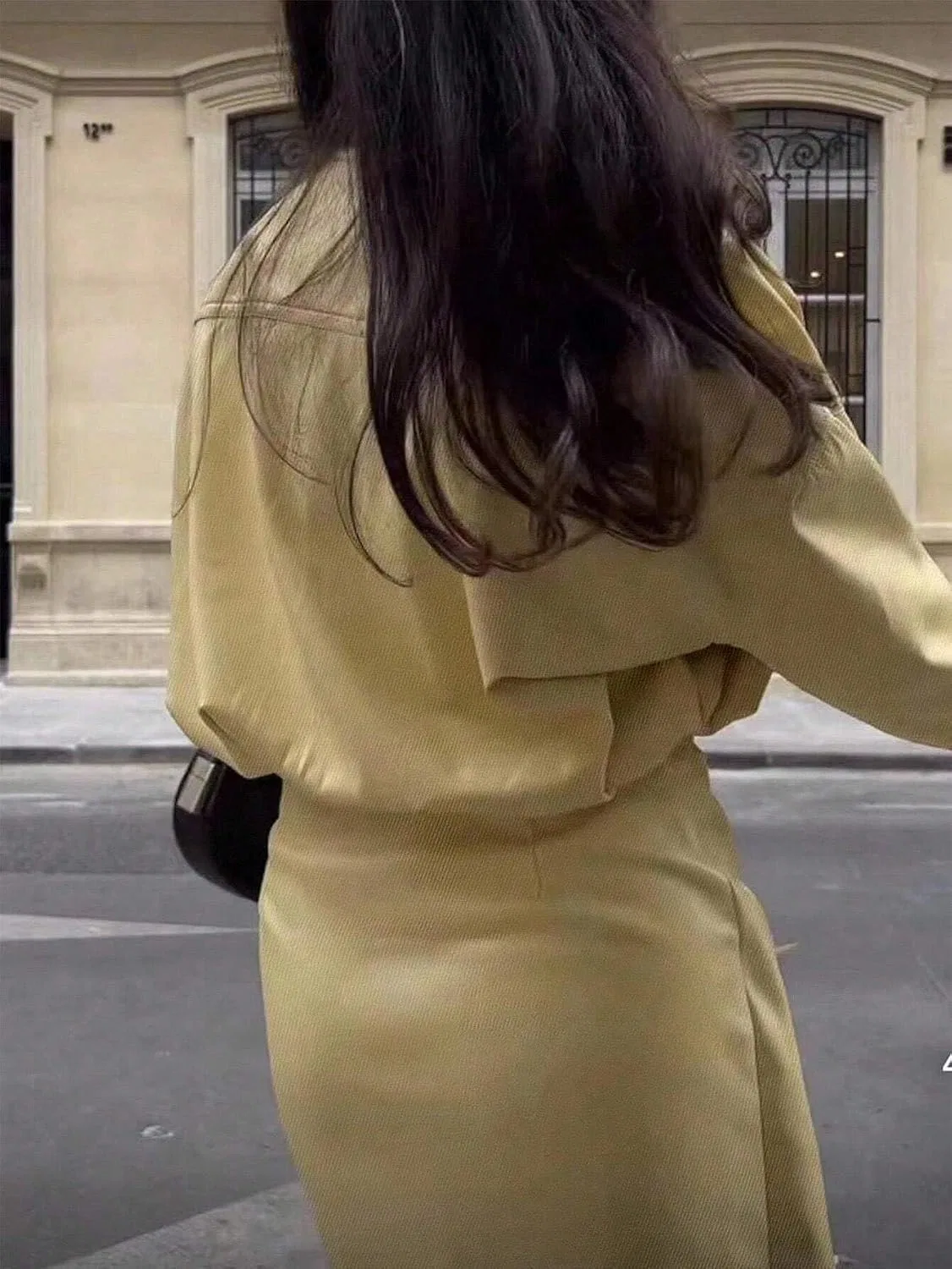 Женское мини-платье рубашка с длинным рукавом, Yellow — фото 2