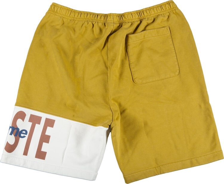 Спортивные шорты Supreme x Lacoste Logo Panel Sweatshort 'Gold', золотой — фото 3