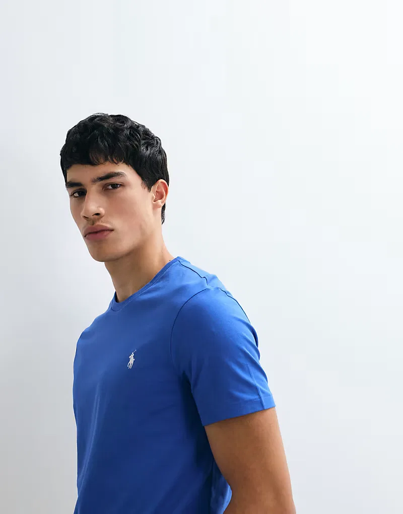 Футболка Polo Ralph Lauren Icon Logo Custom Slim, темно-синий — фото 3