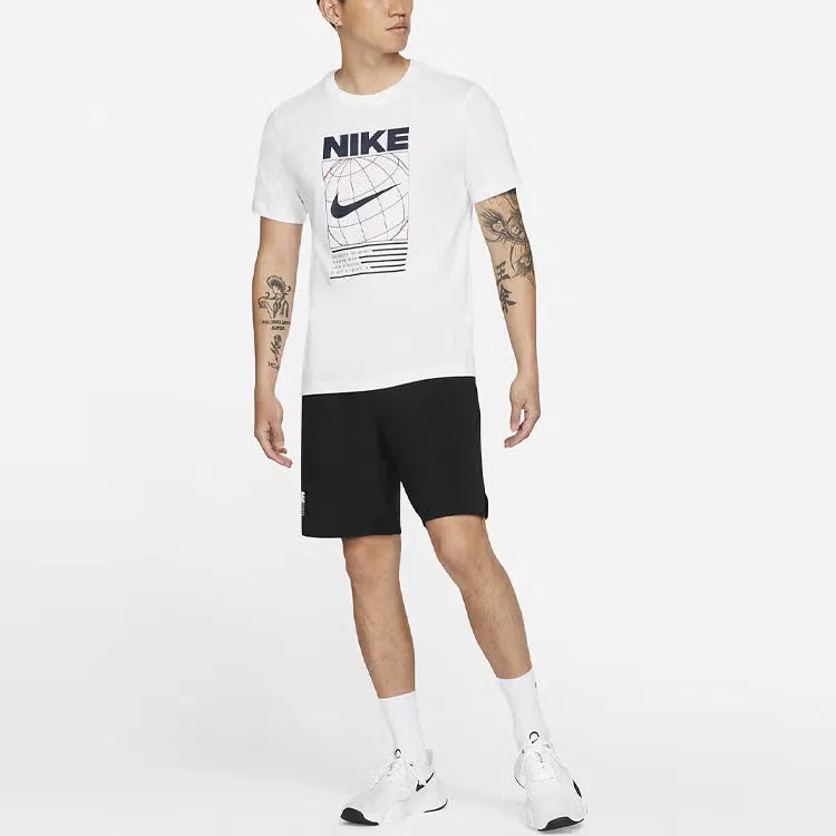 Футболка спортивная с принтом Nike, белая — фото 3