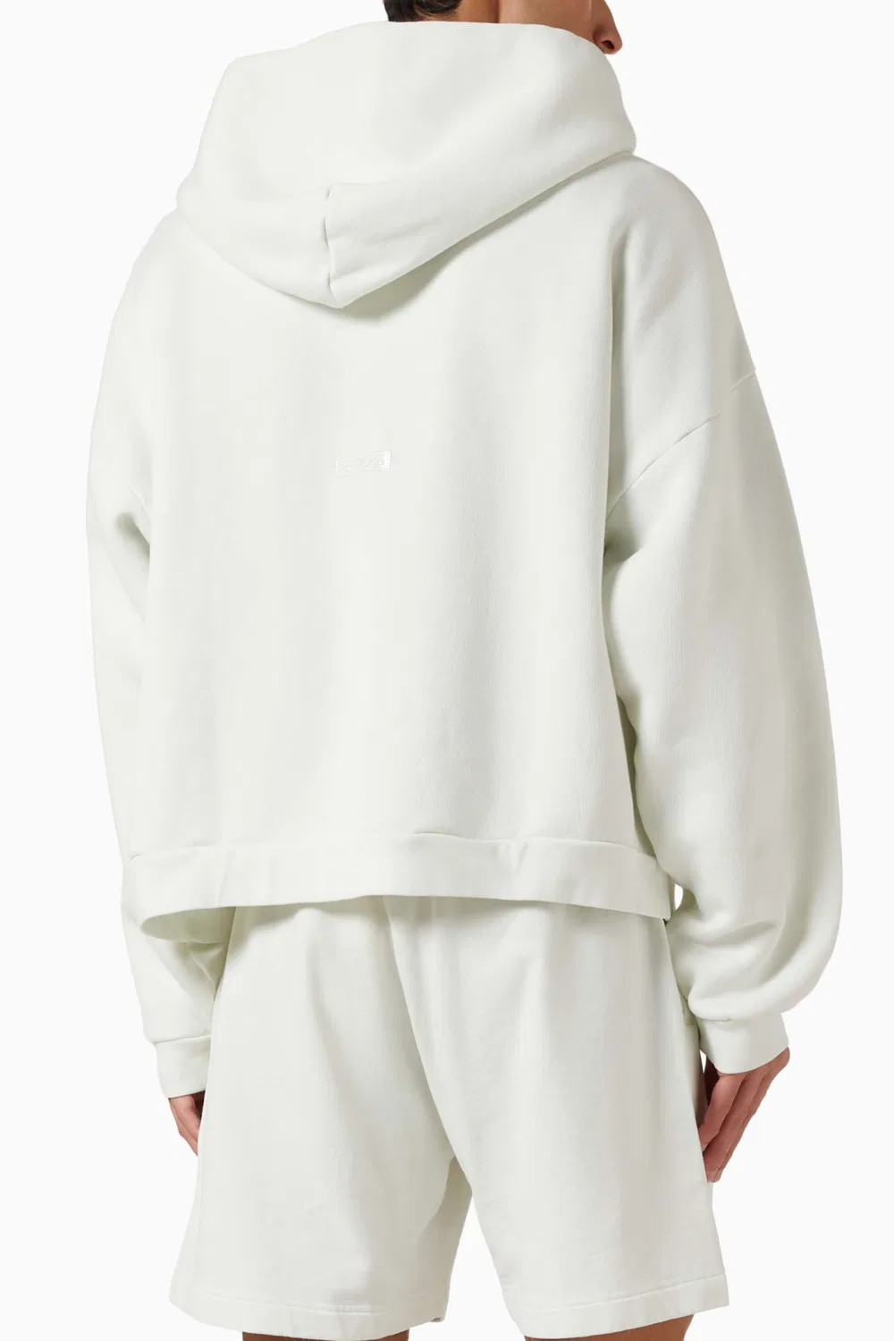Худи оверсайз из органического хлопка Acne Studios, белый — фото 3